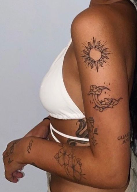 Tattoo Care Tips, Sun Moon And Stars Tattoo, Tattoo Pricing, Tattoos Large, Aftercare Tattoo, Moon And Stars Tattoo, Tattoo Symbolism, Tattoos Chest, Tattoo Healing