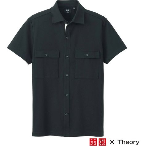 UNIQLO Uniqlo X Theory Dry Pique Button Down Polo Shirt (375 MXN) ❤ liked on Polyvore featuring tops, uniqlo, button up tops, button down top, polo button up shirts and safari top Button Down Polo, Be Back Soon, Designer Shorts, Button Front Shirt, Front Design, Mens Polo Shirts, Uniqlo, Everyday Fashion, Black Shirt