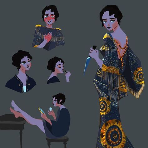 Debbie Balboa on Instagram: “She is a member of the poetry club “The Dahlias”. A high society women club in the 1920s; only instead of reading poetry, they narrate…” 1920s Character, Debbie Balboa, Poetry Club, Reading Poetry, 20s Art, Dnd Mini, Call Of Cthulhu, Fantasy Monster, High Society