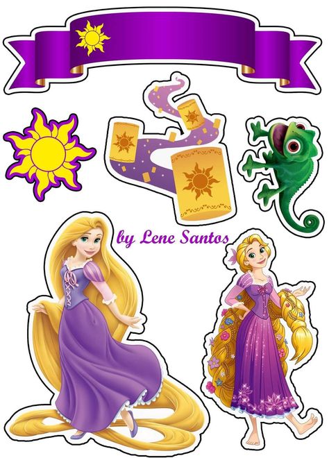 Tangled Cake Topper, Disney Window Decoration, Tangled Cupcakes, Rapunzel Cake Topper, Disney Princess Stickers, Rapunzel Birthday Cake, Tangled Cake, Bolo Rapunzel, Disney Cake Toppers