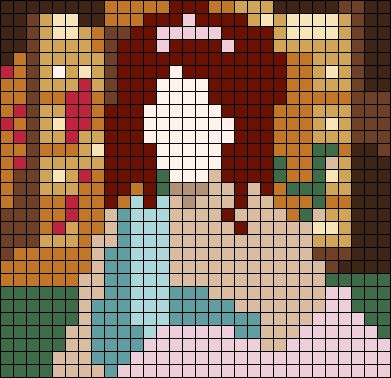 Alpha Patterns 20x20, Patchwork Crochet Ideas, Pixel Art Two Color, Album Cover Cross Stitch, Grid Pattern Art, Dnd Alpha Patterns, Aesthetic Pixel Art Grid, Album Crochet Grid, Chappell Roan Pixel Grid