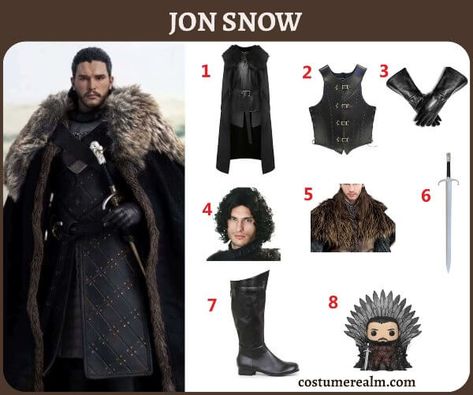 Jon Snow Costume Diy, John Snow Costume, Jon Snow Cosplay, Snow Costume, The King In The North, Jon Snow Costume, Daenerys Costume, Daenerys Targaryen Costume, Group Costume Ideas