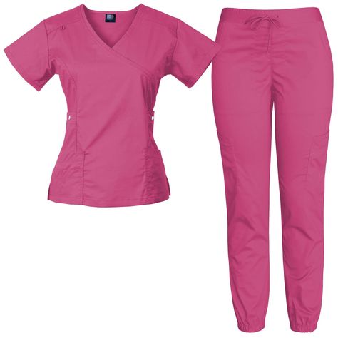 Medical Scrubs Outfit, Scrubs Outfit, Slim Joggers, Pink Joggers, Violet Rose, Cuffed Joggers, Scrubs Nursing, Womens Scrubs, Scrub Sets