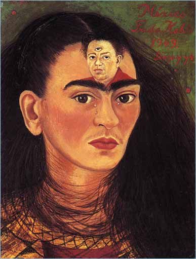 Diego y yo (1949) Ella era su "chicuita" y él su "príncipe sapo" sin embargo, el transcurrir de este amor no fue nunca fácil para Frida y Diego. Al poco tiempo de su matrimonio en 1929, empezaron los problemas. El año de 1949, la relación tocó el punto más bajo cuando corrió el rumor de que Diego intentaba casarse con la estrella de cine, María Félix, con quien mantenía un romance. A pesar de que nada de esto resultó y Diego permaneció al lado de Frida, ella terminó profundamente herida. El ... Frida Kahlo Paintings, Frida Kahlo Portraits, Kahlo Paintings, Frida And Diego, Frida Kahlo Art, Spanish Art, Diego Rivera, Mexican Artists, Arts Ed