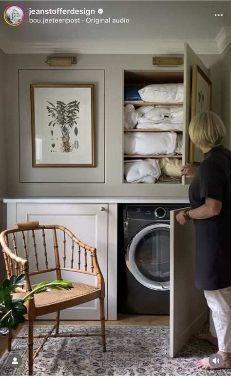 Hidden Laundry Rooms, Laundry Nook, Hidden Laundry, Laundry Room Layouts, Modern Laundry Rooms, Laundry Room Inspiration, Laundry Room Remodel, Laundry Closet, Small Laundry Room