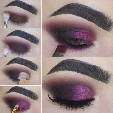 Eyeshadow Looks Step By Step, Holiday Eye Makeup, Purple Eyeshadow Looks, Makeup Pictorial, Eye Makeup Styles, Cute Eye Makeup, Witch Makeup, Korean Eye Makeup, Brown Skin Makeup