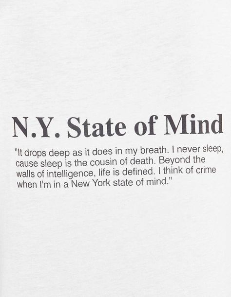 Ny State Of Mind, New York State Of Mind, Never Sleep, Muscle Tee, New York State, State Of Mind, High Low Hem, High Low, Hip Hop