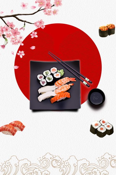 Sushi Poster, Flamingo Logo, Japanese Food Sushi, Sushi Menu, Restaurant Business Cards, Tea Restaurant, Gourmet Restaurant, Menue Design, Sushi Design