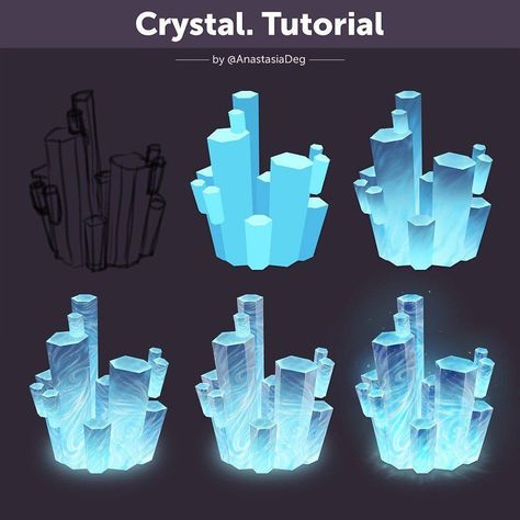 Shading Guide, Crystal Tutorial, Background References, الفن الرقمي, Concept Art Tutorial, Digital Painting Techniques, Props Art, Digital Art Beginner, Coloring Tutorial