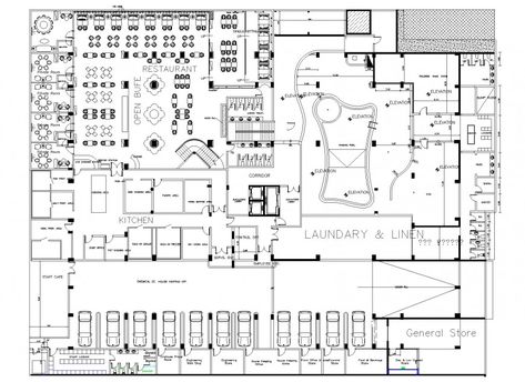 Basement restaurant planning detail dwg file Restaurant Planning, Hotel Basement, Basement Restaurant, Restaurants Design, Plot Plan, Drawing Models, Resort Plan, Hotel Floor Plan, Hotel Floor