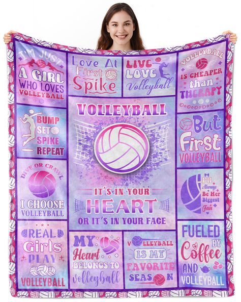 PRICES MAY VARY. 🎁Style & Comfort Unleashed: Elevate your collection with our 50x60-inch Volleyball blanket. 🎁Versatile Gift for Volleyball Enthusiasts: A must-have for teen girls, players, and team gatherings, infusing warmth and style into any setting. 🎁Exclusive Design Elegance: Make a statement with our distinctive volleyball-themed blanket, perfect for birthdays and team festivities. 🎁Fashionable Anytime, Anywhere: Beyond the court, it's a trendy accent for volleyball-themed occasions, Volleyball Tiktoks, Gifts For Volleyball Players, Volleyball Blanket, Spike Volleyball, Volleyball Accessories, Volleyball Party, Volleyball Coach Gifts, Pretty Blankets, Girls Volleyball