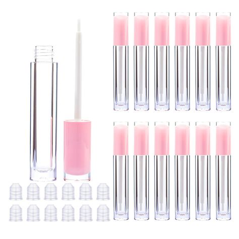 Lip Gloss Brush Wand Tubes Empty, 12 Pack 5ml Lip Gloss Containers with Wand, 12 Light Pink Lip Gloss Tubes Diy Balm, Uñas Aesthetic, Apply Lip Gloss, Lip Gloss Containers, Light Pink Lip Gloss, Lip Gloss Balm, Diy Lip Gloss, Lipstick Tube, Christmas Board