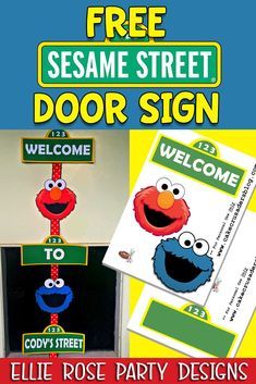 Seaseme Street Birthday Party, Sesame Street Printables, Sesame Street Decorations, Sesame Street Centerpiece, Sesame Street Party Favors, Sesame Street Birthday Party Ideas Boy, Elmo Birthday Party Boy, Sesame Street Signs, Cookie Monster Birthday Party