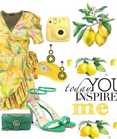 life’s lemonade Outfit | ShopLook Lemonade Outfit, Cocktail Party Outfit, Alison Lou, Brunch Cocktails, Elizabeth Cole, Fruit Print, Outfit Shoplook, Spring Trends, Cocktail Party