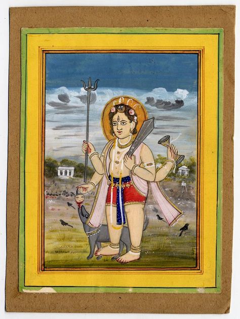 Kala Bhairava, Rajasthani Painting, Childhood Photography, Rajasthani Art, Aadi Shakti, Goddess Sculpture, Hinduism Art, Photo Art Frame, Shiva Art