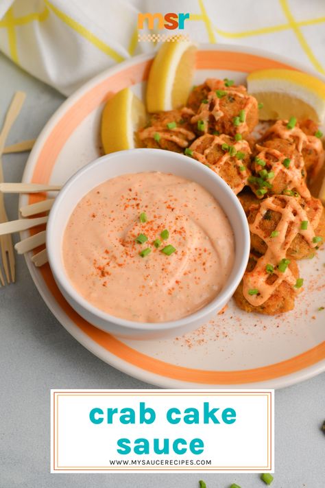 Look no further for this sauce to serve with crab cakes. It is light, flavorful and the perfect addition to any seafood dish for dipping. Rice Cake Sauce, Crab Cake Dipping Sauce, Crab Cake Sauce Recipe, Cake Sauce Recipe, Sauce For Crab Cakes, Cake Sauce, Crab Cake Sauce, Dressings Recipes, Homemade Crab Cakes