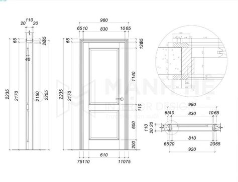 Door Measurements Plan, Door Details Drawing Architecture, Door Section Detail Drawing, Door Detail Drawing Architecture, Door Sizes Standard, Door Dimensions Standard, Door Section Detail, Door Detail Drawing, Door Elevation