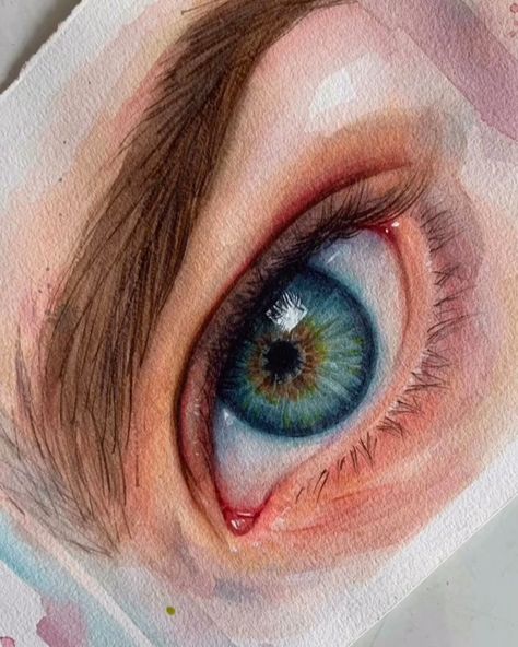 Watercolour Eyes Tutorials, Painting Eyes, Fast Sketch, Watercolor Art Face, Realistic Eye Drawing, Watercolor Eyes, Watercolor Portrait Painting, Picture Painting, Eyes Artwork