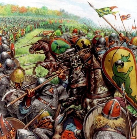 ELITE WARRIOR OF THE DARK AGES: NORMAN KNIGHT | The Deadliest Blogger: Military History Page Battle Painting, Norman Knight, Battle Of Hastings, Norman Conquest, Military Images, High Middle Ages, Medieval Ages, Ancient Warfare, Armadura Medieval