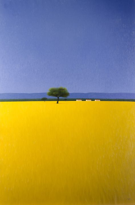 Grassland Landscape, Yellow Field, Lone Tree, Landscape Art Painting, Abstract Art Landscape, Abstract Landscape Painting, Taos, Watercolor Landscape, Abstract Landscape