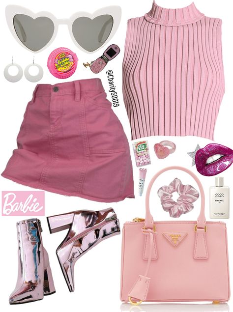 Sharpay Outfits, Barbie Inspo Outfits, Barbie Inspired Outfits, Aesthetics Outfits, Decades Of Fashion, New Barbie, Versace Pink, Pink Bags, Movie Inspired Outfits