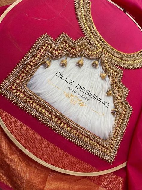 Simple And Grand Look Blouse Designs, Name Aari Work Blouse Design, Back Neck Designs Aari Work, Blouse Back Neck Designs Latest Simple Aari Work Designs, Net Work Blouse Designs Latest, Bridal Aari Blouse, Aari Design, V Model, Hand Work Design