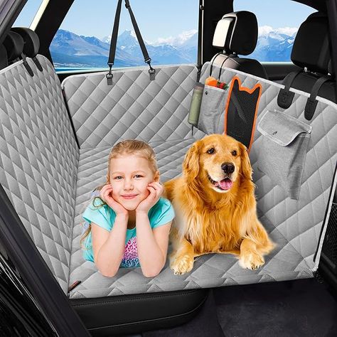 Amazon.com: JXFUKAL Back Seat Extender for Dogs, Dog Car Seat Cover for Back Seat Waterproof Dog Hammock for Car with Hard Bottom Holds 400lbs, Pet Backseat Protector Dog Bed for Car, SUV & Truck : Pet Supplies Dog Hammock For Car, Dog Car Accessories, Waterproof Dog Bed, Grey Bed, Dog Hammock, Travel Bed, Dog Seat Covers, Dog Cover, Dog Car Seat