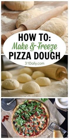 How to Make and Freeze a Favorite Pizza Dough Recipe | http://31Daily.com Freeze Pizza, Freeze Pizza Dough, Pizza Oven Recipes, Pizza Lasagna, Pizza Roll, Best Pizza Dough, Pizza Calzones, How To Make Dough, Freezer Food