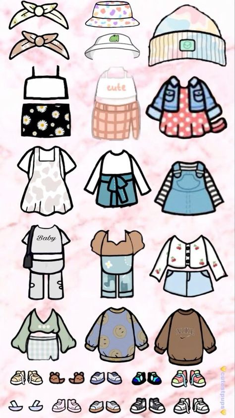 Toca Outfits Aesthetic, Aesthetic Paper Duck Clothes, Baju Paper Duck Aesthetic, Paper Toca Boca Clothes, Toca Boca Clothes Aesthetic, Paper Duck Outfit Ideas, Toca Outfits Idea, Cute Toca Boca Outfits, Paper Duck Clothes Aesthetic