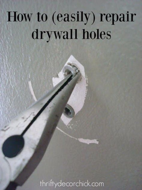 Repair Drywall Hole, Do It Yourself Decoration, Film Decor, Patch Hole, Thrifty Decor Chick, Drywall Repair, Home Fix, Diy Home Repair, Nail Holes