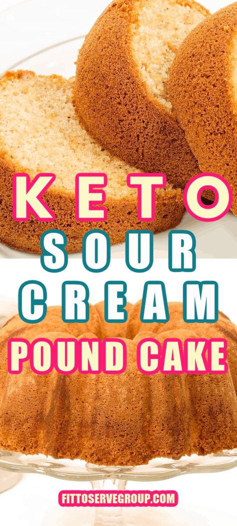 Sugar Free Pound Cake Recipe, Gluten Free Pound Cake, Healthy Sour Cream, Keto Cornbread, Keto Cakes, Sour Cream Pound Cake, Postre Keto, Low Carb Cake, Keto Cream