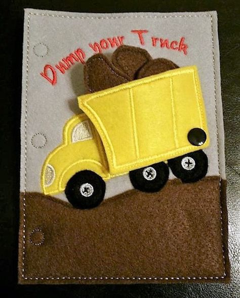 Quiet book page is useful for toddlers and little children at home or when you are traveling somewhere, in car, in plane or simple waiting for for an appointment. It's a silent toy. Put the rock in your truck and then dump them out Page is 5 x 7 Quiet book w/ 2 pages is available on listing: https://www.etsy.com/listing/595956506/quiet-book-and-any-2-pages?ref=shop_home_active_13 Made in the USA smoke free home Quiet Book Tutorial, Diy Busy Books, Silent Book, Quiet Book Templates, Quiet Toys, Diy Quiet Books, Baby Quiet Book, Quiet Book Patterns, Toddler Quiet Book