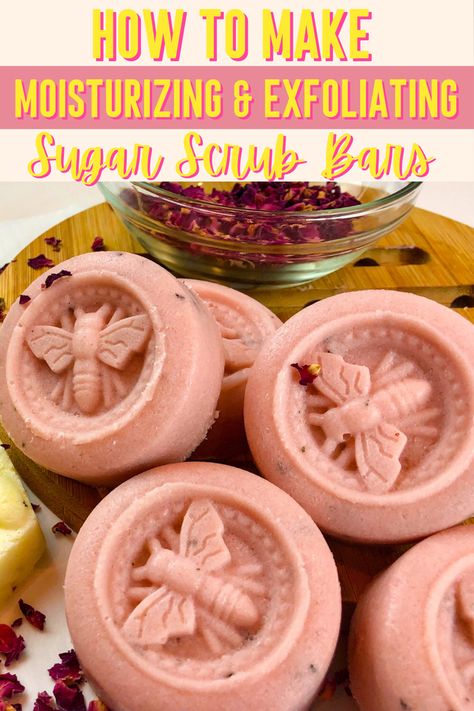 Sugar Scrub Packaging Ideas, Sugar Scrub Bars Diy, Sugar Scrub Bars, Diy Body Scrub Recipes, Diy Sugar Scrub Recipe, Shower Scrub, Easy Soap Recipes, Diy Soap Recipe, Homemade Body Butter