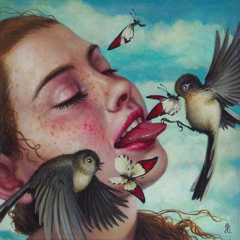 Alex Gross, Surrealism Art, Surrealism Painting, Surreal Art, Painting Style, Bird Art, Visual Artist, Art Pictures, Aesthetic Art