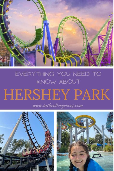 Here is everything you need to know before you head out to enjoy one of the country top 10 ten theme parks, Hershey Park!! Come learn how to make the most of your time here. Travel Bujo, Hershey Park, Pennsylvania Travel, Mexico Travel Destinations, Chocolate World, Busch Gardens, Hershey Chocolate, Summer Road Trip, Disney World Tips And Tricks