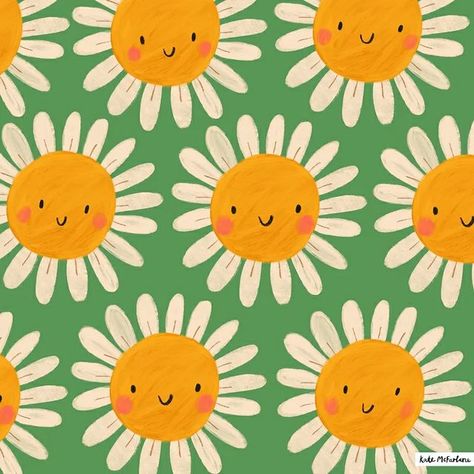 Painted Daisies, Surface Pattern Design Inspiration, Pattern Design Inspiration, Posca Art, Tan Background, Rosy Cheeks, Colour Combo, Apple Watch Wallpaper, Flowers For You