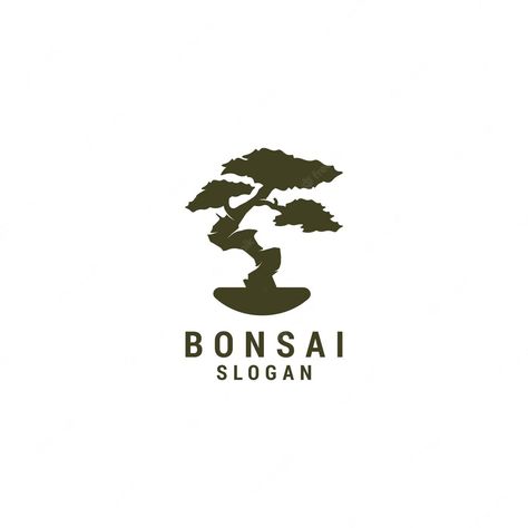 Premium Vector | Printbonsai logo icon design template luxury premium vector Bonsai Logo, Olive Tree Bonsai, Rustic Signage, Logo Tree, Tree Logo Design, Plant Logos, Logo Icon Design, Wood Logo, Japanese Logo