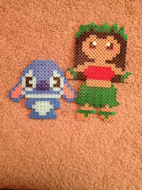 Perler Beads Ideas, Melt Beads Patterns, Modele Pixel Art, Lilo Und Stitch, Hamma Beads Ideas, Easy Perler Bead Patterns, Melty Bead Patterns, Pearl Beads Pattern, Easy Perler Beads Ideas