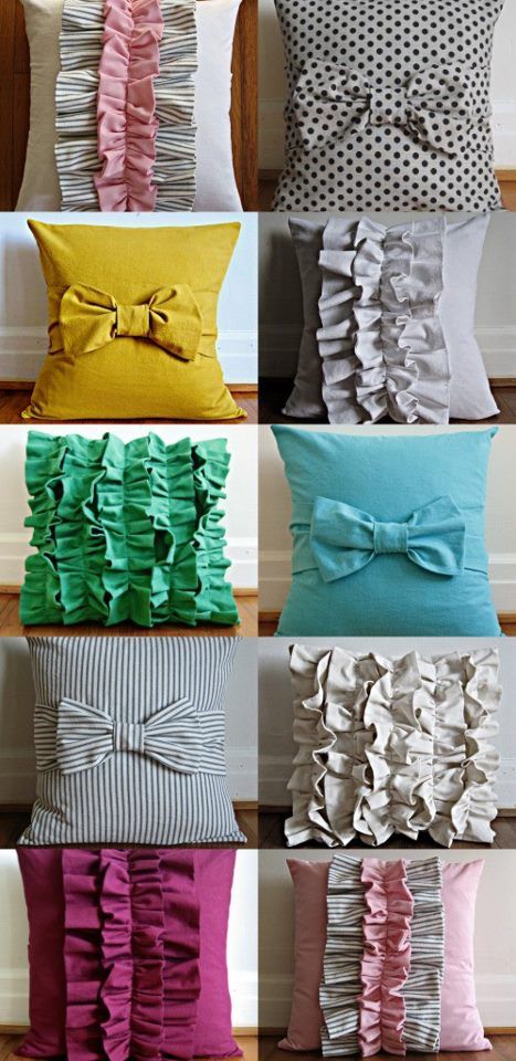 Handmade pillow case designs Kerajinan Diy, Ruffle Pillow, Bantal Sofa, Costura Diy, Creation Couture, Diy Pillows, Diy Couture, Crafty Craft, Crafty Diy