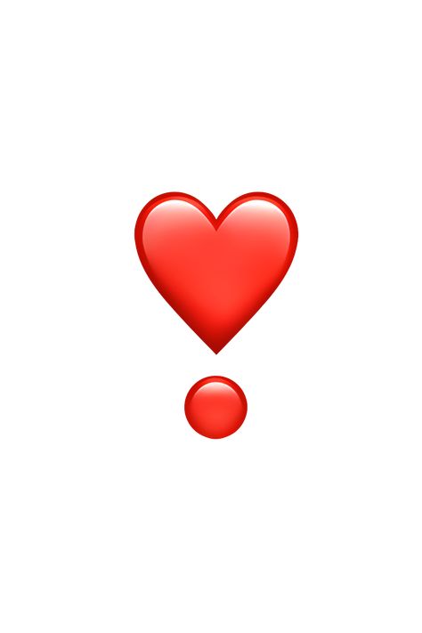 The ❣️ Heart Exclamation emoji appears as a small red heart with a bold exclamation point in the center. The heart is symmetrical and has a smooth, curved shape, while the exclamation point is straight and vertical. The overall appearance is simple and straightforward, conveying a strong and enthusiastic expression of love or excitement. Exclamation Mark Wallpaper, Emoji Ip, Ios Emojis, White Heart Emoji, Emojis Iphone, Phone Emoji, Apple Emojis, Small Red Heart, Love Emoji