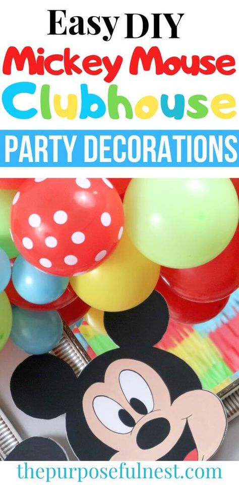 Mickey Mouse Smash Cake Diy, Mickey Mouse Clubhouse Decorations, Mickey Mouse Clubhouse Birthday Party Decorations, Ideas For Party Food, Mickey Mouse Pinata, Mickey Mouse Birthday Decorations, Mickey Mouse Themed Birthday Party, Mickey Clubhouse, Mickey Mouse Clubhouse Birthday Party