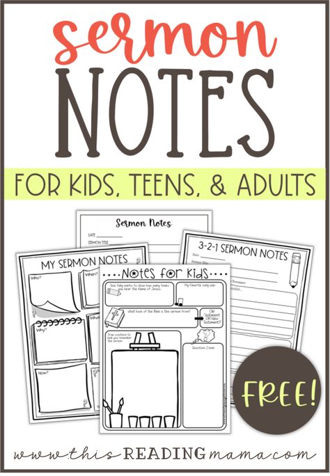 Sermon Notes For Adults, Prayer Journal For Kids Free Printable, Books Of The Bible Printable Free Coloring, Kids Sermon Notes Free Printable, Free Sermon Notes Printable, Sermon Notes Template Free Printable, How To Take Sermon Notes, Kids Bible Study Lessons Free Printables, Bible Journaling For Kids