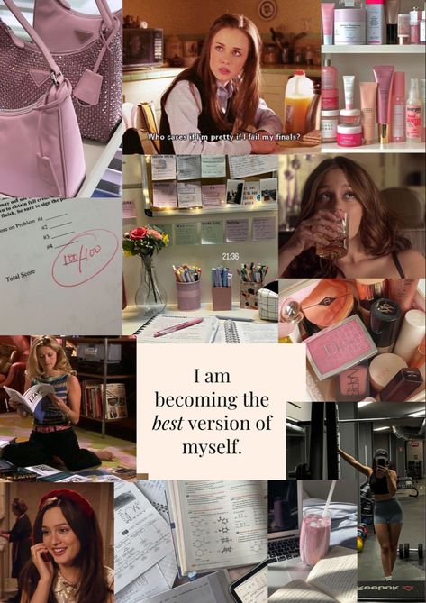 Elle Woods Moodboard, Study Like Elle Woods Wallpaper, Elle Woods Aesthetic Wallpaper, Elle Woods Wallpaper, Best Version Of Myself Aesthetic, Elle Woods Aesthetic, University Inspiration, The Best Version Of Myself, Best Version Of Myself