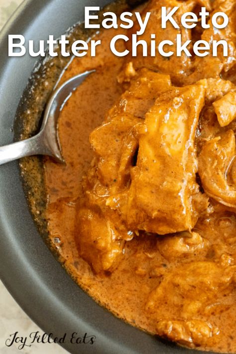 Chicken Thigh Curry is an easy weeknight meal loaded with taste. All you need are simple ingredients and a short cooking time, and you'll be enjoying juicy bites of chicken thigh with the perfect curry flavor in no time at all. Keto Butter Chicken is an easy Indian curry recipe the whole family will love. Chicken Thigh Curry, Easy Indian Curry, Keto Indian Food, Keto Butter Chicken, Curry Chicken Thighs, Keto Chicken Thighs, Keto Curry, Keto Chicken Thigh Recipes, Keto Meat