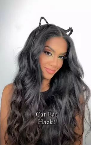 I’m going to show you a super cute cat ear hairstyle that’s perfect for Halloween. Learn a Halloween hairdo in this quick post. Cat Ears Out Of Hair, Black Cat Hairstyles, Braid Cat Ears, Cat Costume Hairstyles, Braided Cat Ears Hairstyle, Cat Ear Braids, Kitty Ears Hairstyle, Cat Ears With Hair, Cat Ears Hairstyle