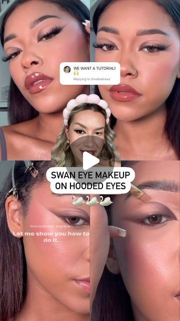 Hooded Eye Fox Eye, Eyeshadow Makeup Hooded Eyes, Eye Makeup Ideas For Hooded Eyes, Blue Eye Makeup Hooded Eyes, Hood Eye Makeup, Asian Makeup Looks Hooded Eyes, Siren Eyes Hooded Lids, Eye Look For Hooded Eyes, Smokey Eye Hooded Eyes