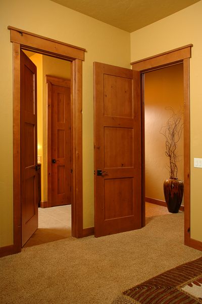 Craftsman Interior Doors 1-3/4” Thick Knotty Alder, 3-Panel Horizontal, Honey Stain Craftsman Style Interior Doors, Craftsman Interior Doors, Craftsman Style Interior, Traditional Interior Doors, Oak Panelling, Craftsman Style Interiors, Shaker Style Interior Doors, Alder Doors, Houses Inside