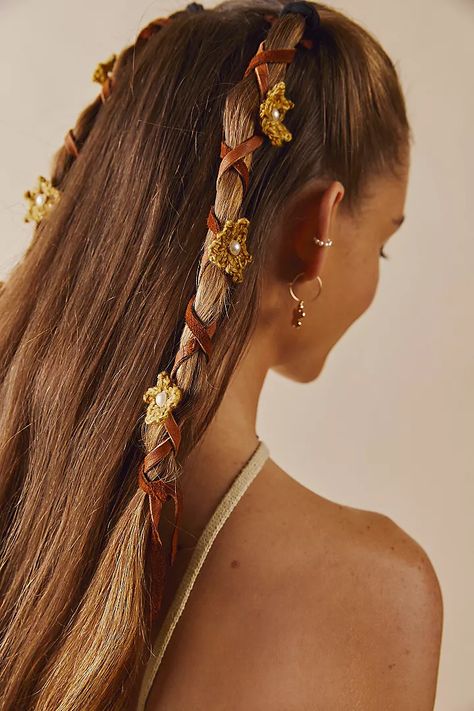 Shop All Accessories | Free People Flowers In Braided Hair, Flowers In Braids, Satyr Bard, Braids With Flowers, Unique Hairstyles For Long Hair, Braid With Flowers, Unique Hair Cuts, Goddess Shoot, Abba Concert