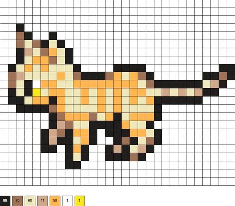 Cat Iron Beads, Cat Perler Beads, Pixel Cat, Perler Bead Mario, Spotted Cat, Pixel Beads, Art Pixel, Fuse Bead Patterns, Warrior Cat Oc