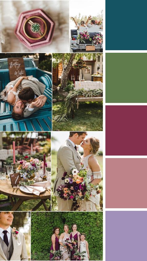 Hindu Wedding Color Palette, Teal And Mauve Wedding, Teal Wedding Color Palette, Teal Wedding Palette, Dark Teal And Pink Wedding, Maroon And Purple Wedding, Rustic Color Palette Wedding, Green And Teal Color Palette, Teal And Pink Wedding